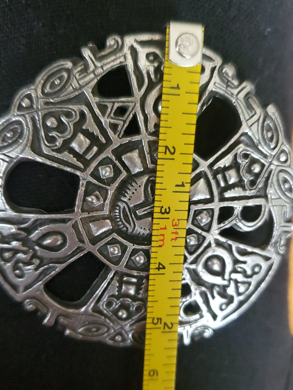 Vintage Medievel Art Silver Sunface Medallion Pendant - Picture 8 of 13